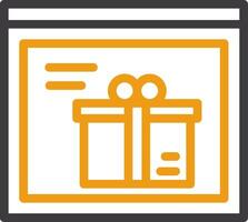 Gift Box Two Color Icon vector