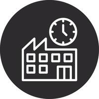 fábrica reloj invertido icono vector