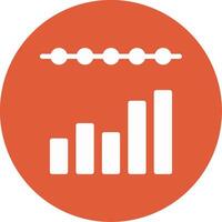 Bar Chart Glyph Circle Icon vector