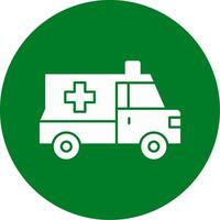 Ambulance Glyph Circle Icon vector