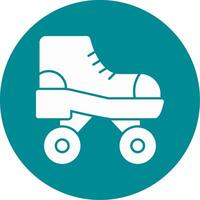 Roller Skate Glyph Circle Icon vector