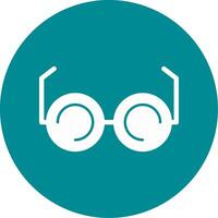 Glasses Glyph Circle Icon vector