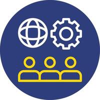 Company Culture Dual Line Circle Icon vector