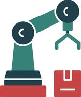 Robot Assembly Glyph Multi Color Icon vector