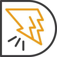 Bold Bolt Two Color Icon vector