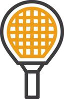 tenis raqueta dos color icono vector
