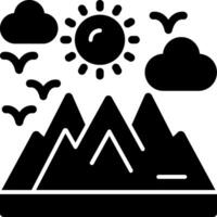 Mountain Glyph Icon vector