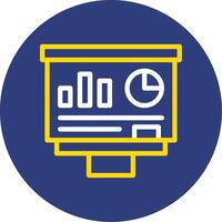 Whiteboard Dual Line Circle Icon vector