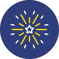 Firework Dual Line Circle Icon vector