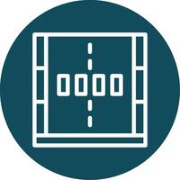 Crosswalk Outline Circle Icon vector