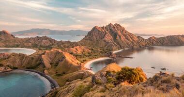 Landscape view from Komodo Island , Indonesia photo