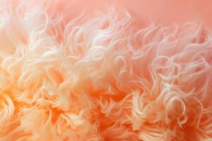 AI Generated Peach fuzz color fluffy fur background photo