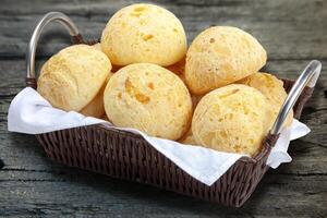 Cheese bread basket, Brazilian snack, photo