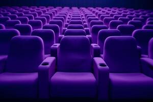 AI Generated empty pink seats in cinema, domestic intimacy, zoom in, up close photo