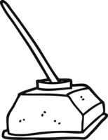 cartoon old ink pot and pen icon png