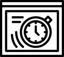 icono de línea de reloj de alarma vector