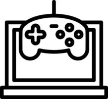 icono de línea de controlador de juego vector