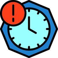 Clock with Deadline Line Filled vector