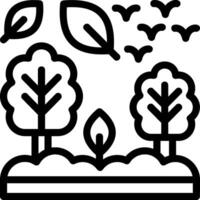 icono de línea de bosque vector