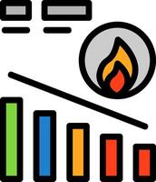 Burn Down Chart Line Filled vector