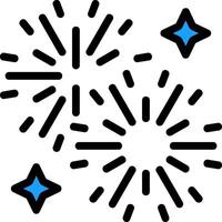 Firework Display Line Filled vector