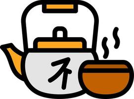 Tea Ceremony Line Filled vector