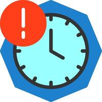 Clock with Deadline Flat Icon vector