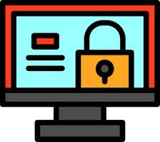 Lock Line Filled vector