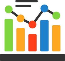 Graph Flat Icon vector