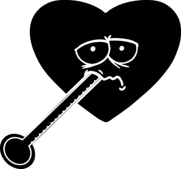 Karikatur Liebe krank Herz solide schwarz Symbol png