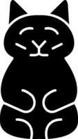 Prosperity Cat Glyph vector