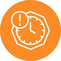 Clock with Deadline Outline Circle Icon vector
