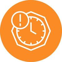 Clock with Deadline Outline Circle Icon vector