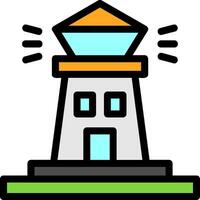 Lighthouse Line Filled vector