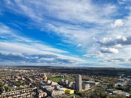 High Angle Footage of Central Watford City of England United Kingdom. March 3rd, 2024 photo