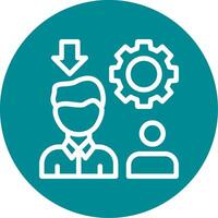 Recruitment Manager Outline Circle Icon vector