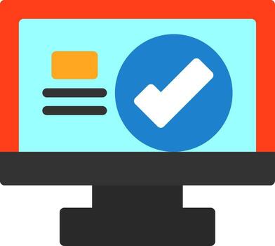 marca de verificación circulo plano icono vector