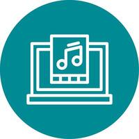 Music Outline Circle Icon vector