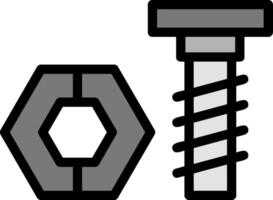 Bolt and Nut Line Filled vector