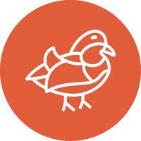 Mandarin Duck Outline Circle Icon vector