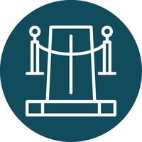 Red Carpet Outline Circle Icon vector