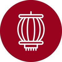 Lantern Festival Outline Circle Icon vector