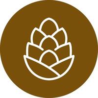 Pine Cone Outline Circle Icon vector