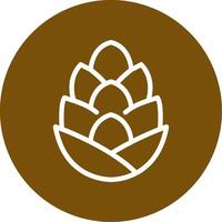 Pine Cone Outline Circle Icon vector