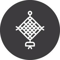Red Tassel Outline Circle Icon vector