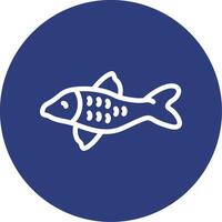 Koi Fish Outline Circle Icon vector
