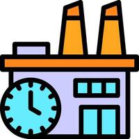 Factory Clock Line Filled vector