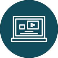 Video Outline Circle Icon vector