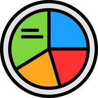 Pie Chart Line Filled vector