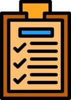 Clipboard with Checklist Line Filled vector